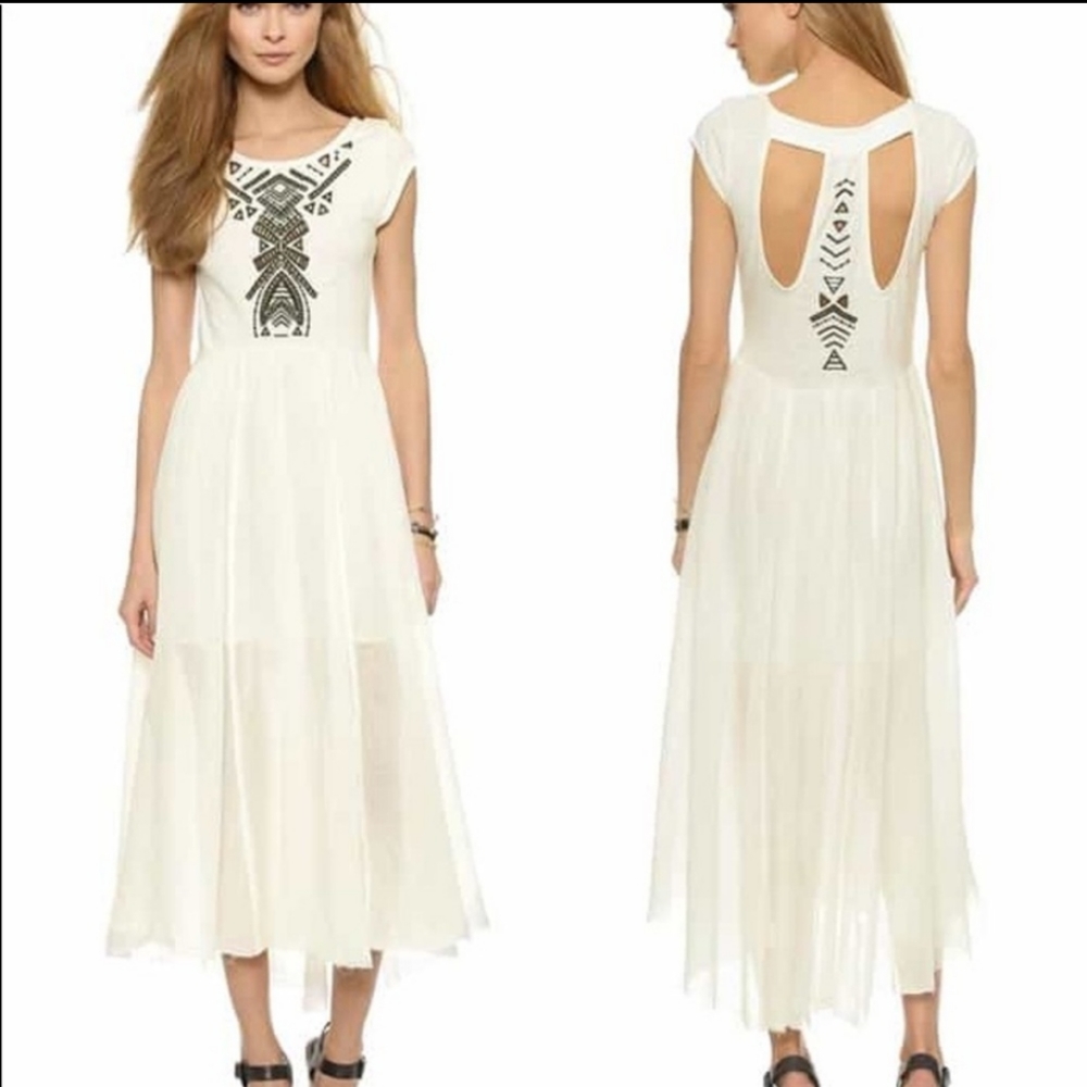 Free People Toosaloosa Slub Meadow Dress Ivory - Picture 2 of 5